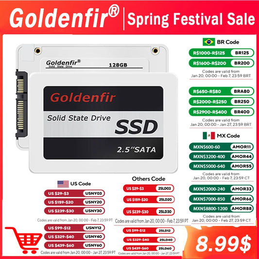 Goldenfir Hard drive disk 128GB 256GB 360GB 480GB 180GB 2.5 ssd 2TB 1TB  ssd disk for laptop desktop 240GB 120GB